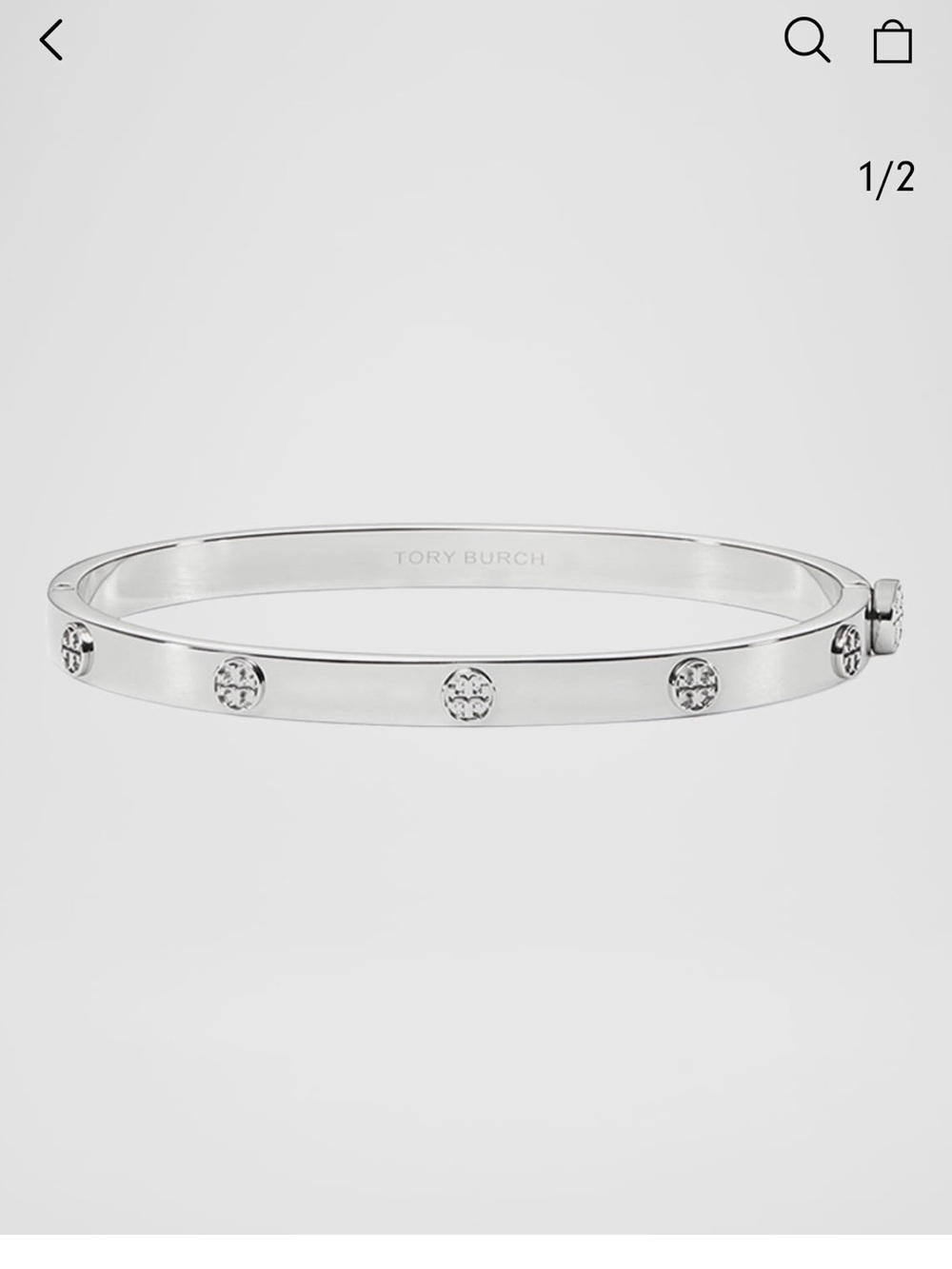 Tory Burch Thin Icon hinge Bangle stainless steel